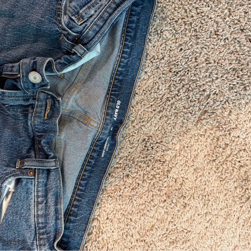 Old Navy Blue Distressed Boyfriend Jeans - Picture 2 of 2